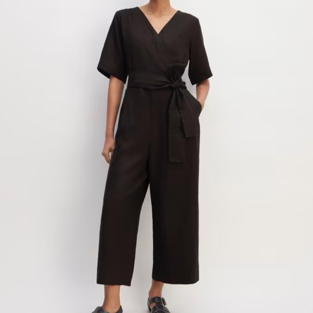 Everlane Linen Cross-Front Jumpsuit